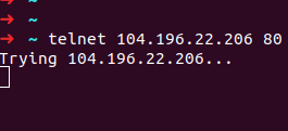 Output of telnet if connection is not successful